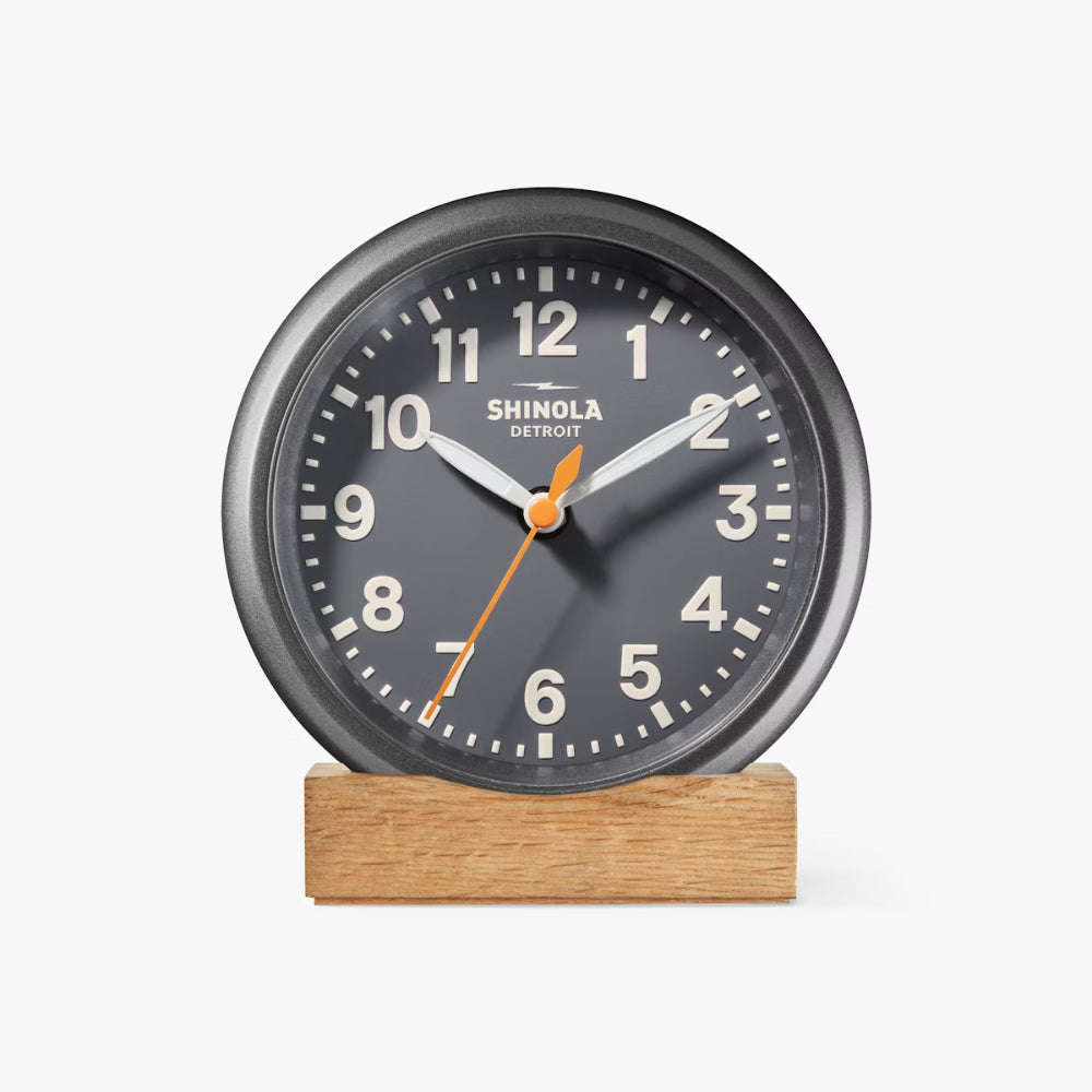 Shinola Runwell Chrome Case Desk Clock
