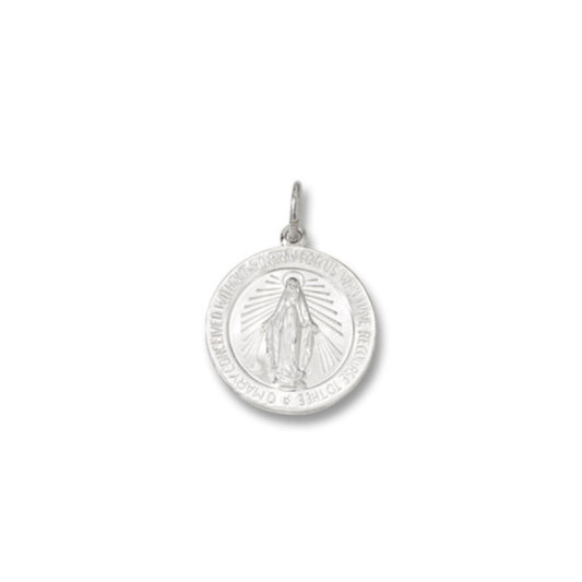 Sterling Silver 18mm Round Miraculous Medal