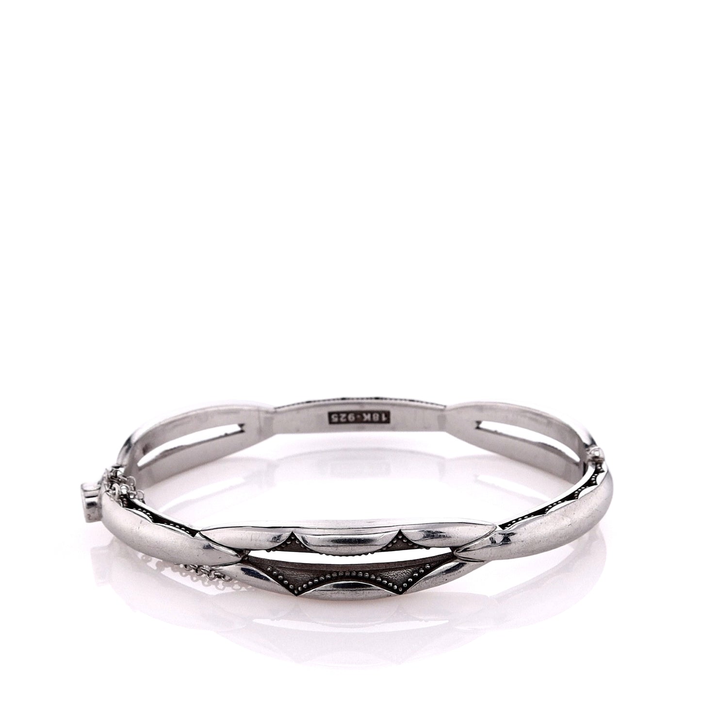 Tacori Sterling Silver Oval Promise Bangle Bracelet With Small Key