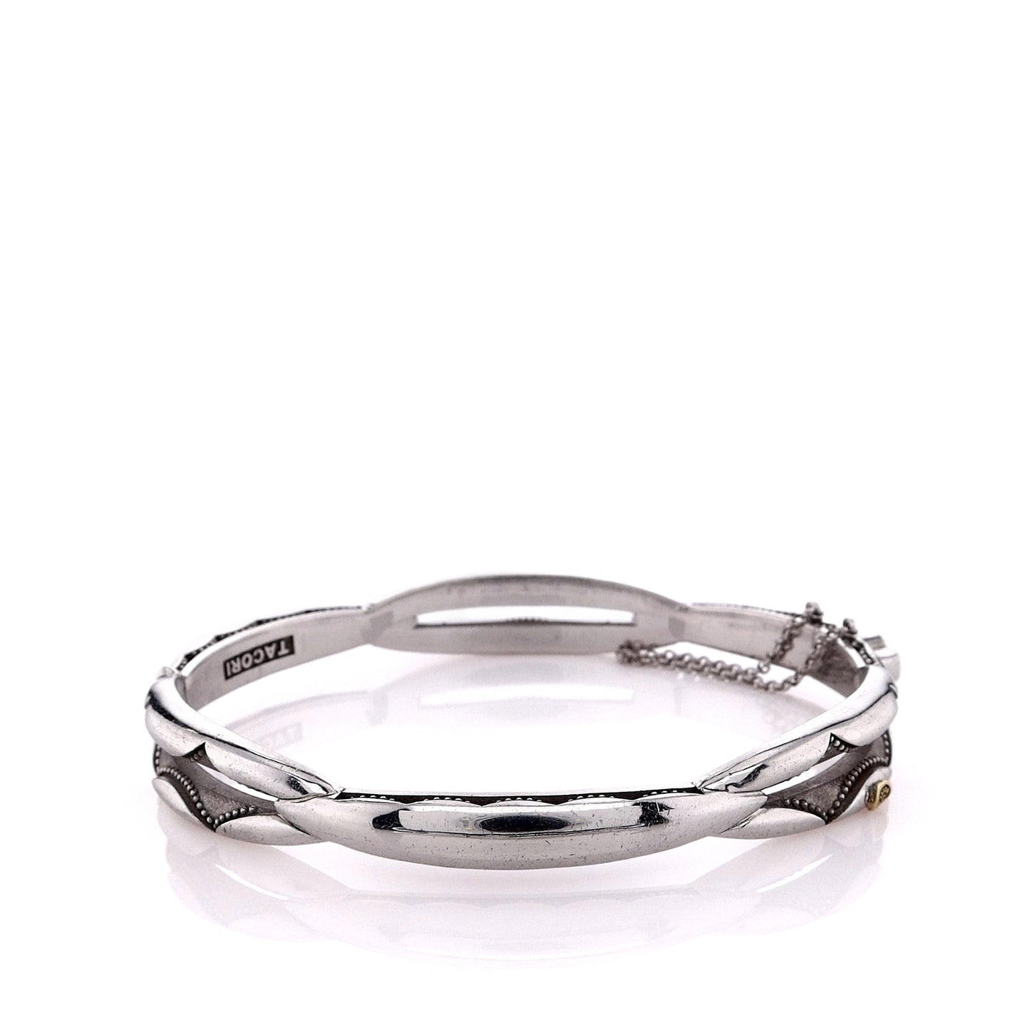 Tacori Sterling Silver Oval Promise Bangle Bracelet With Small Key
