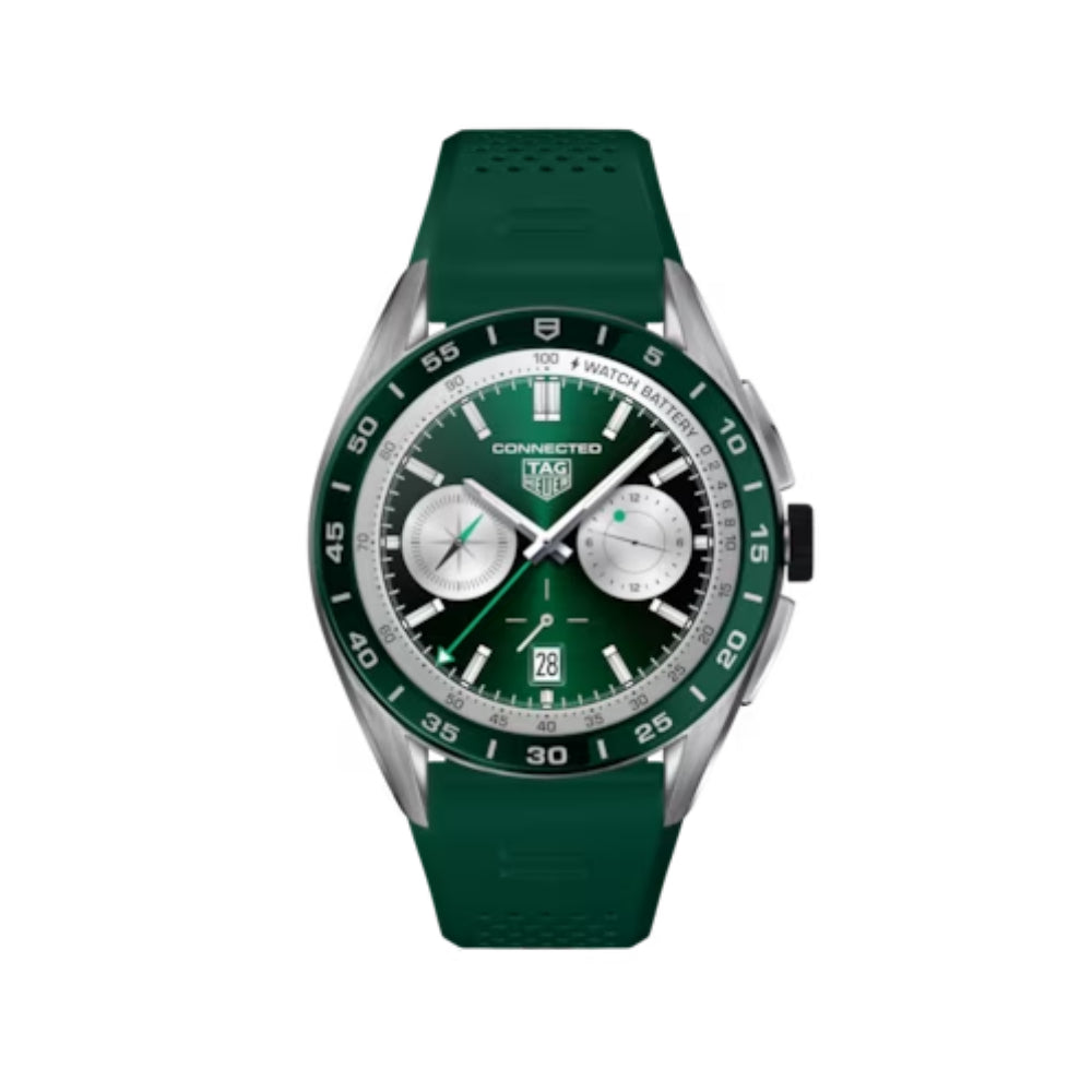 Tag Heuer Connected Calibre E4 45mm Steel/Rubber, Green