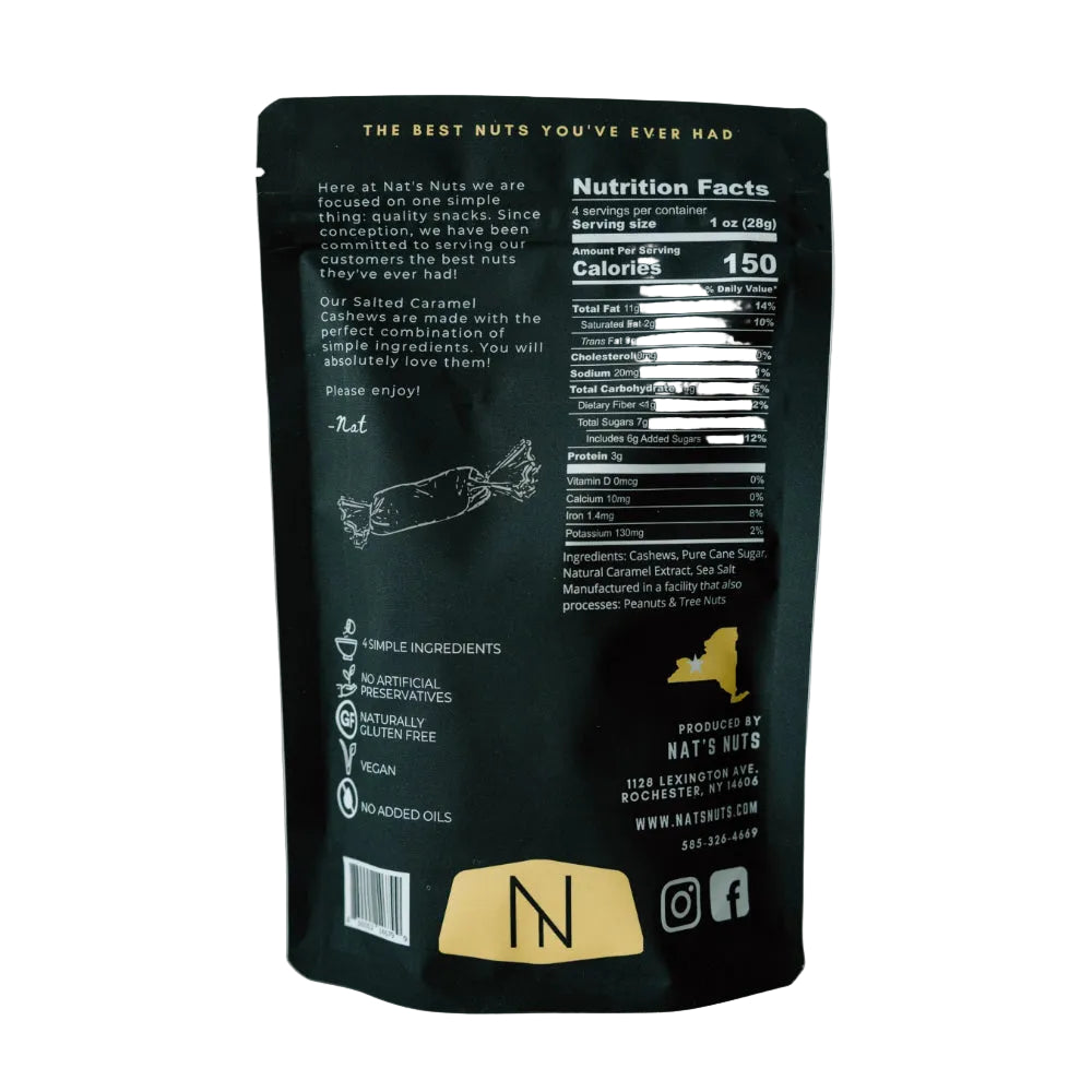 Nat's Nuts Salted Caramel Cashews - 4oz