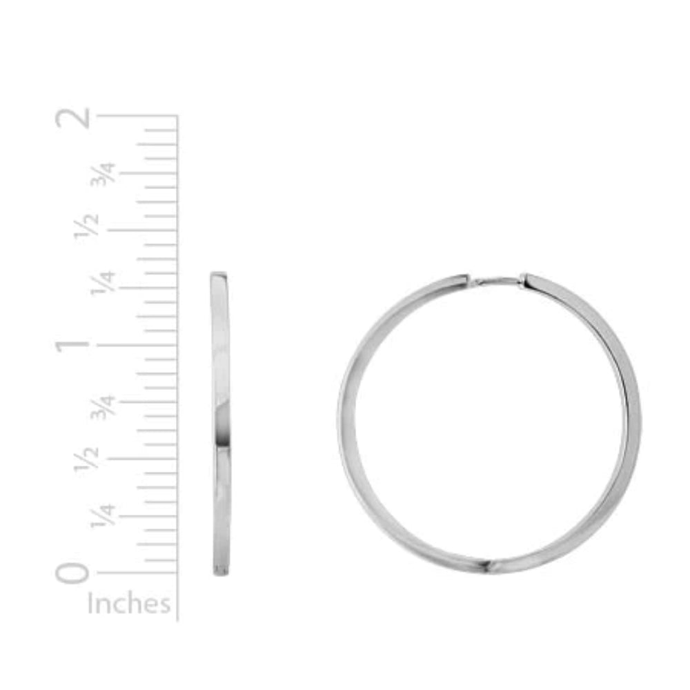 Sterling Silver Square Edge Hoop Earrings