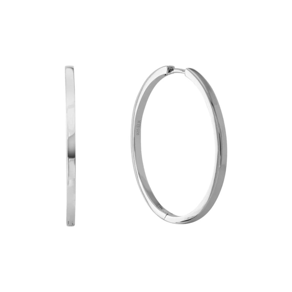 Sterling Silver Square Edge Hoop Earrings