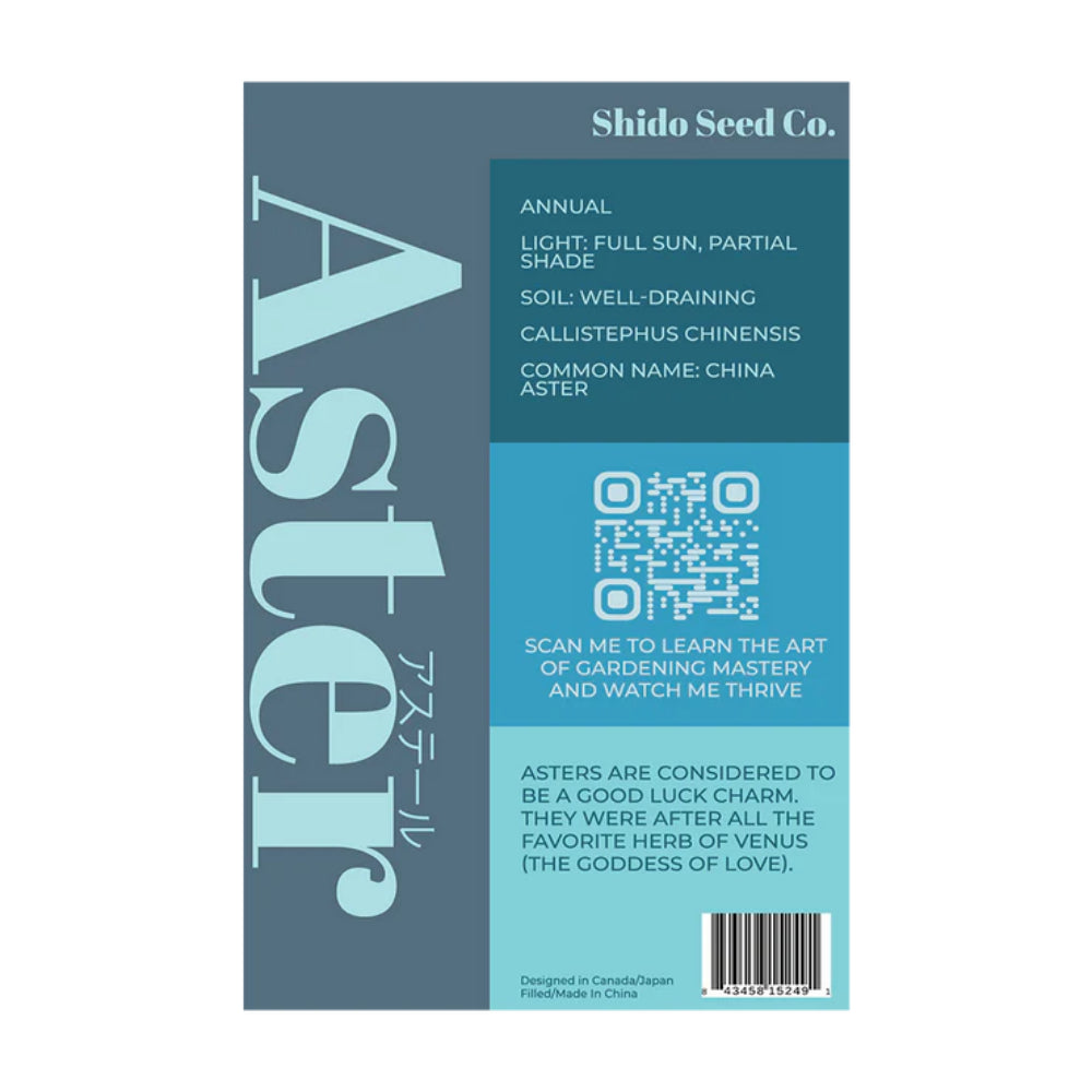 Shido Seed Aster Flower Seeds Packet