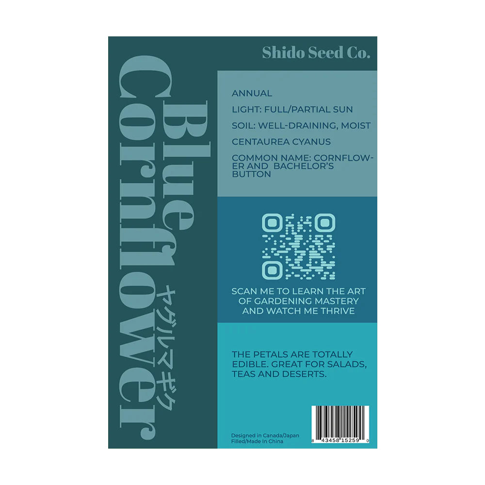 Shido Seed Blue Cornflower Flower Seeds Packet