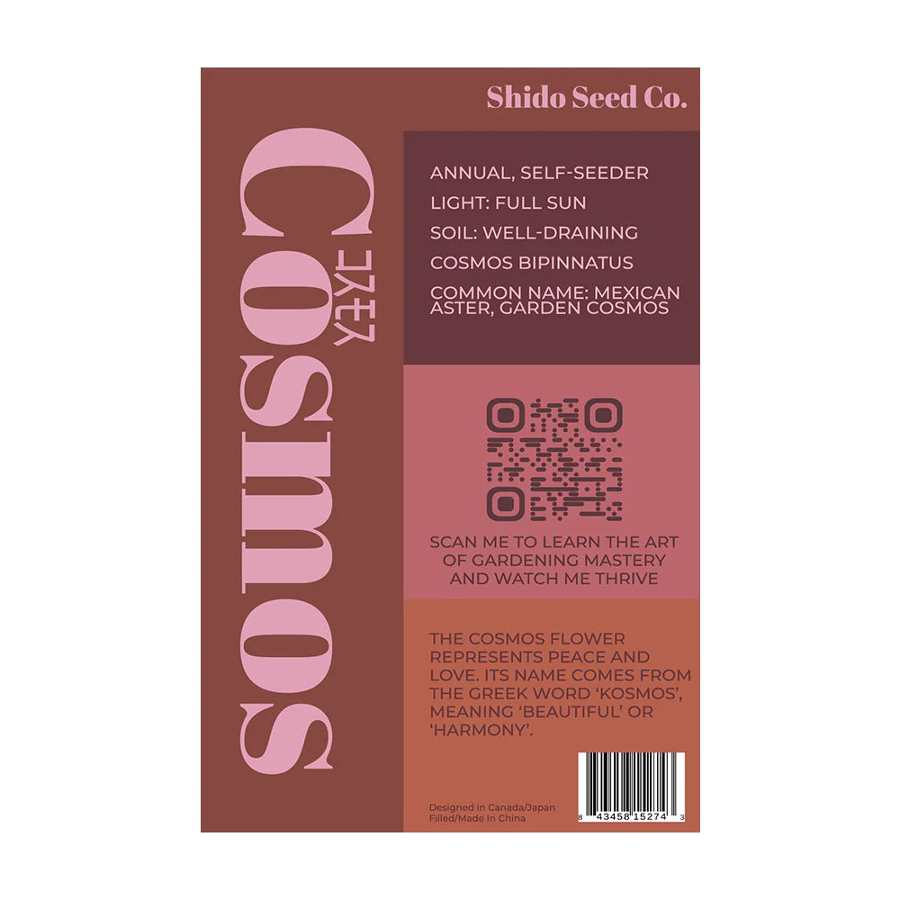 Shido Seed Cosmos Flower Seeds Packet