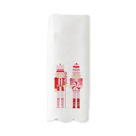 Toss Designs Scallop Guest Towel- Candy Nutcracker