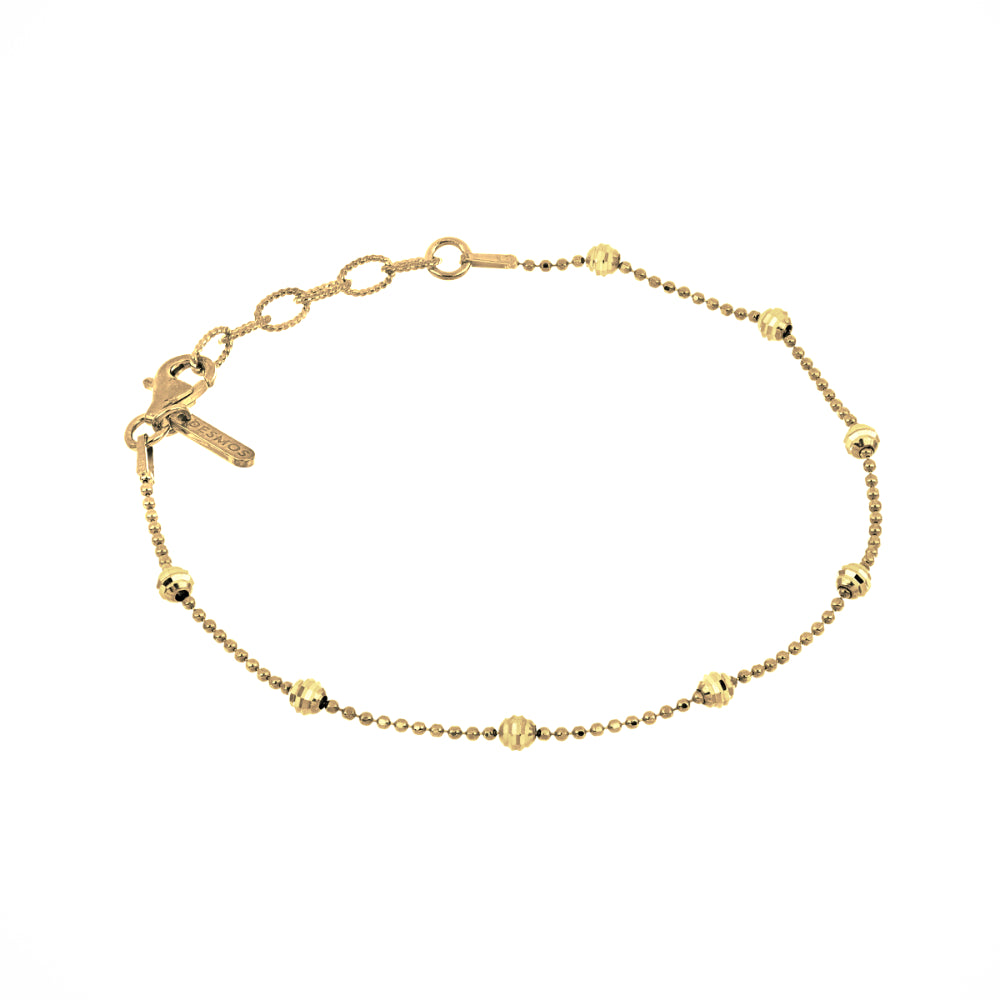 Desmos "Shine" Gold-Tone Diamond-Cut Anklet 9"