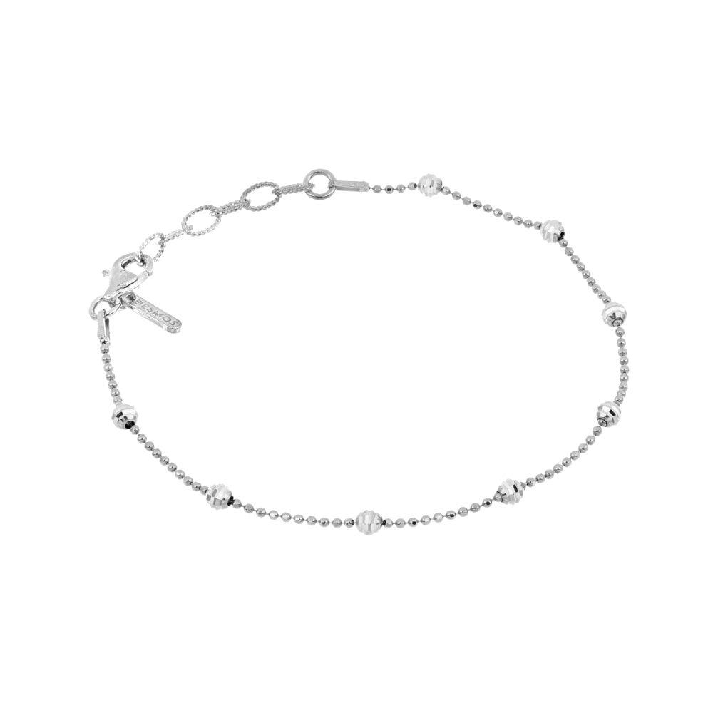 Desmos "Shine" Sterling Silver Diamond Cut Bracelet Adj. 7.25"