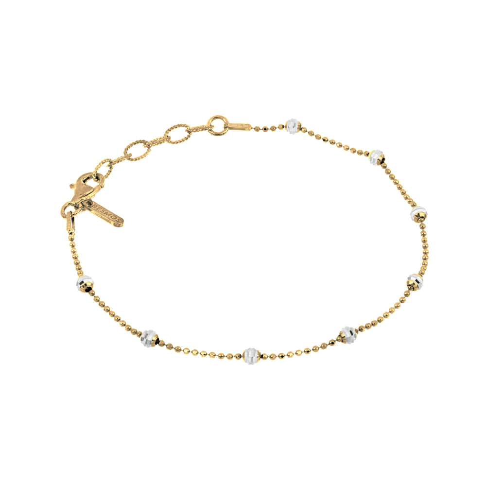 Desmos "Shine" Two-Tone Diamond Cut Bracelet Adj. 7.25"