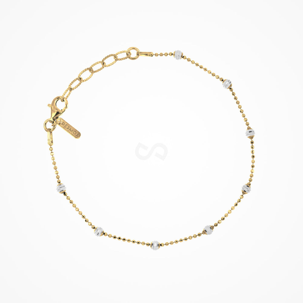 Desmos "Shine" Two-Tone Diamond Cut Bracelet Adj. 7.25"
