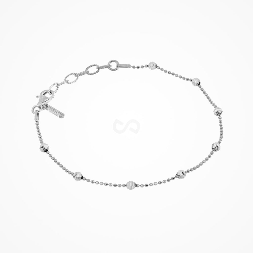 Desmos "Shine"  Sterling Silver Diamond-Cut Anklet 9"