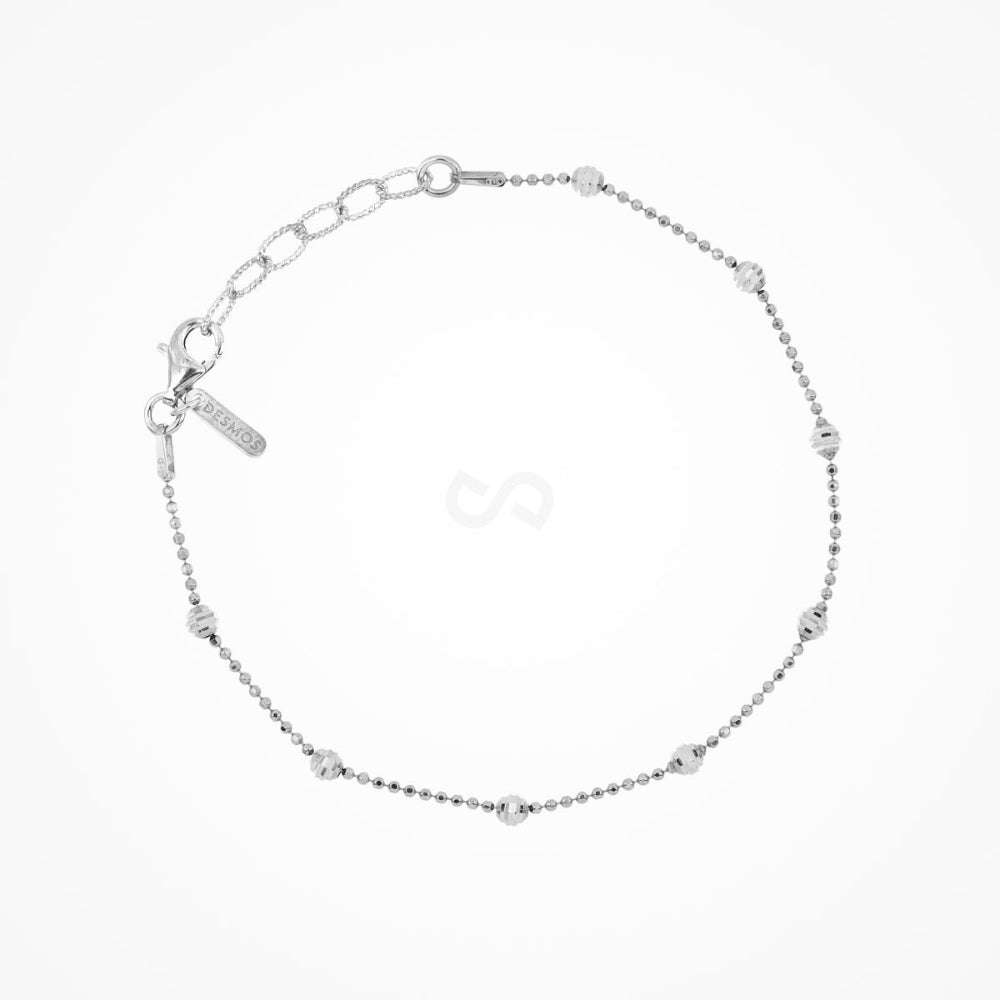 Desmos "Shine" Sterling Silver Diamond Cut Bracelet Adj. 7.25"