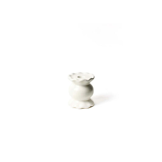 Coton Colors Signature White Ruffle Knob Candle Holder