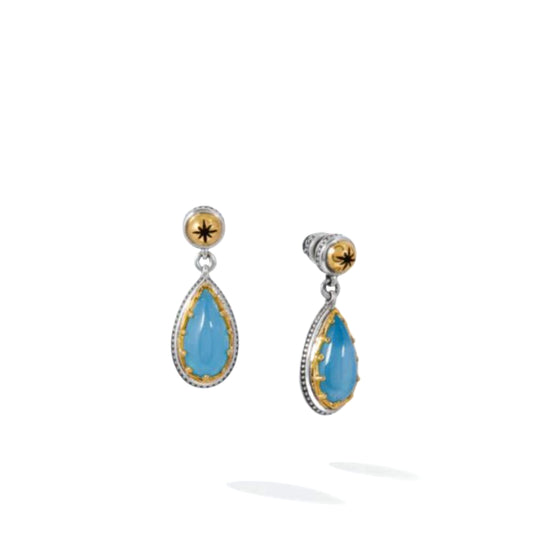 Konstantino Aurora Pear Shape Aqua Doublet Earrings