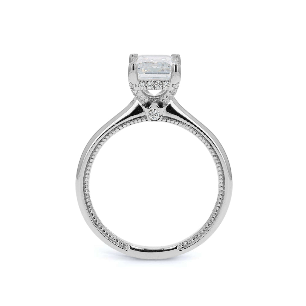 Verragio Renaissance 14k Gold Emerald Cur Diamond Solitaire Engagement Ring