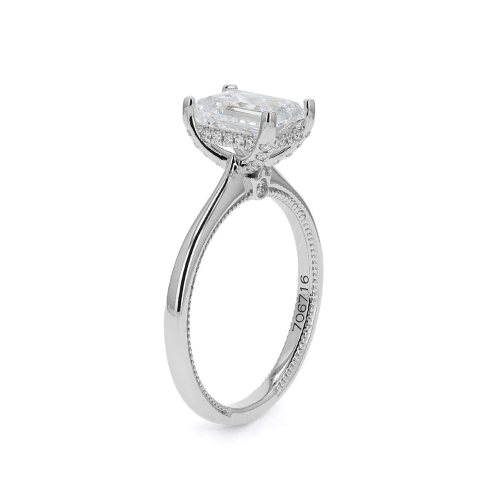 Verragio Renaissance 14k Gold Emerald Cur Diamond Solitaire Engagement Ring