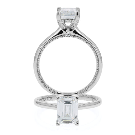 Verragio Renaissance 14k Gold Emerald Cur Diamond Solitaire Engagement Ring