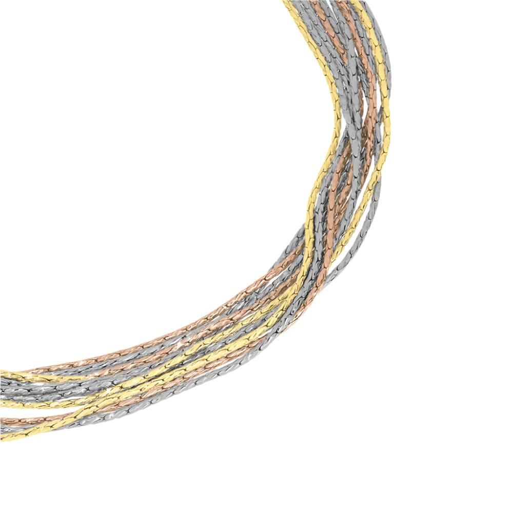 Desmos Spark Tri-Tone Multi Strand Bracelet