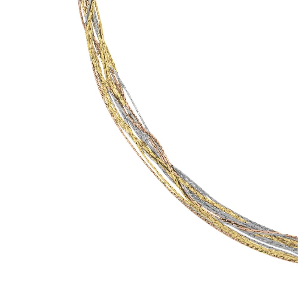 Desmos Spark Tri-Tone Multi Strand Necklace