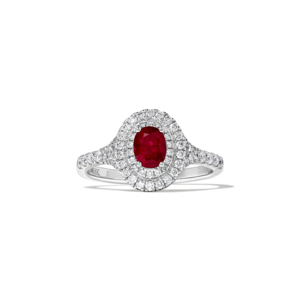 18k Gold Ruby and Diamond Ring