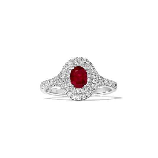 18k Gold Ruby and Diamond Ring