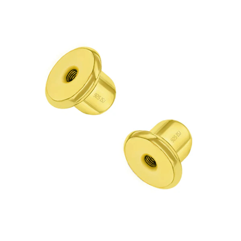 Two gold earring backs