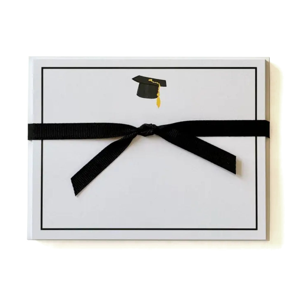 Georgetown Paperie Graduation Cap, Black - Flat Note Cards
