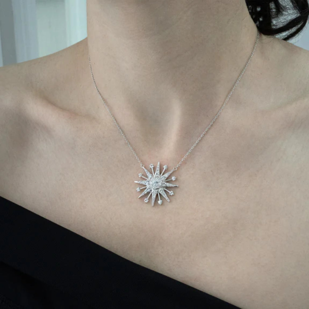 Monica Rich Kosann Silver & White Sapphire Star Necklace