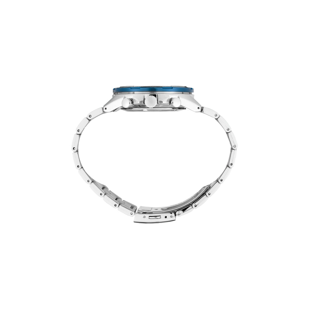Seiko Essentials 43.9mm Chronograph Blue Embossed Dial, SSB345