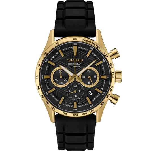 Seiko Essentials Collection Gold Tone 43mm Quartz Chronograph Watch