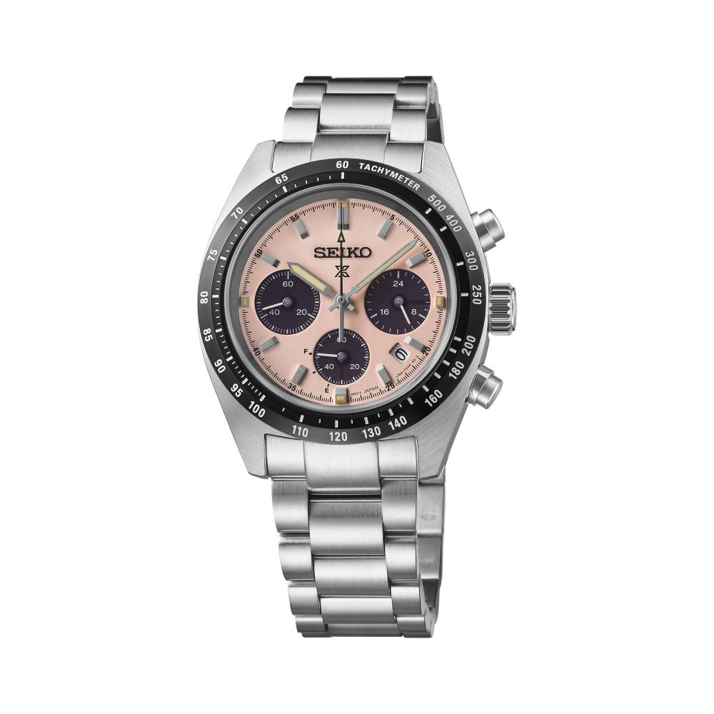 Seiko Prospex Speedtimer Solar Chronograph Watch, Pink Dial/SL Band