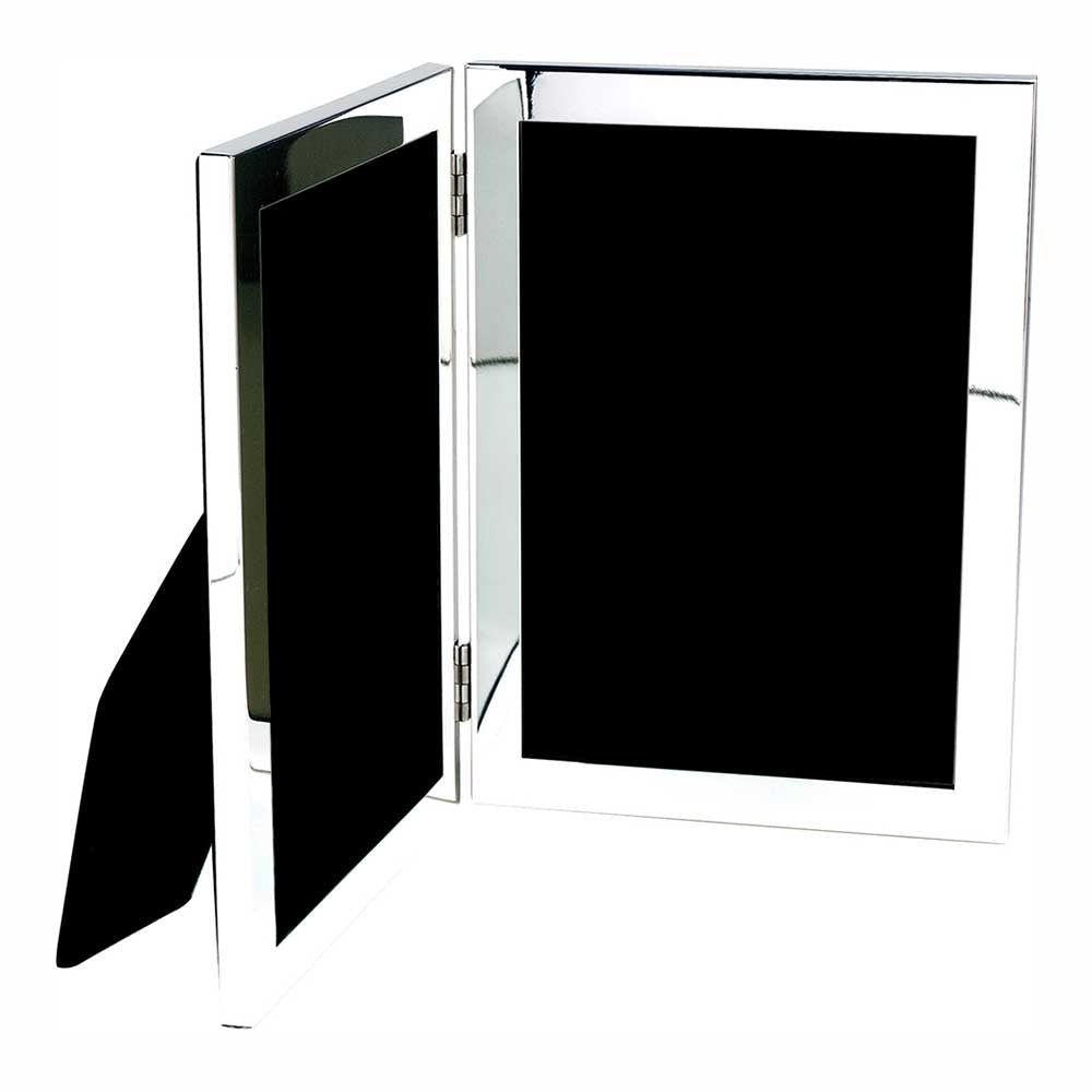 Foldable picture with black interior on a white background.