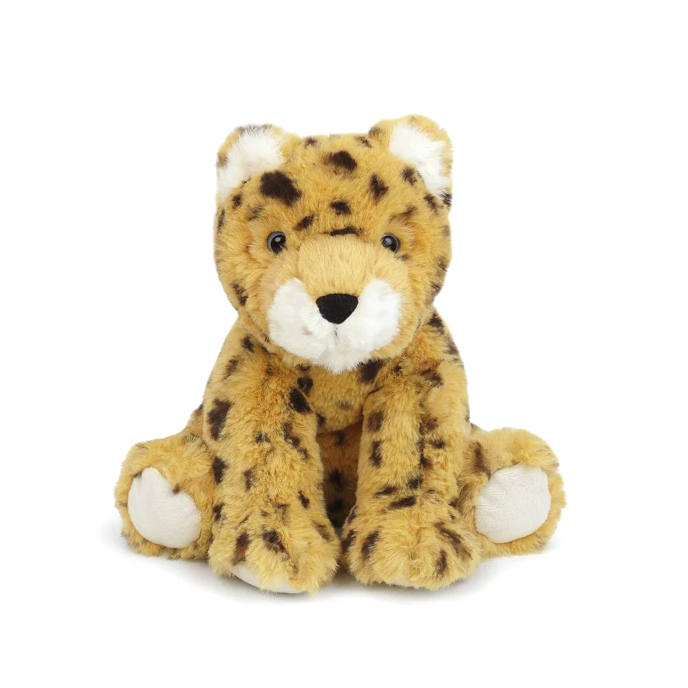 Plush toy cheetah on a white background