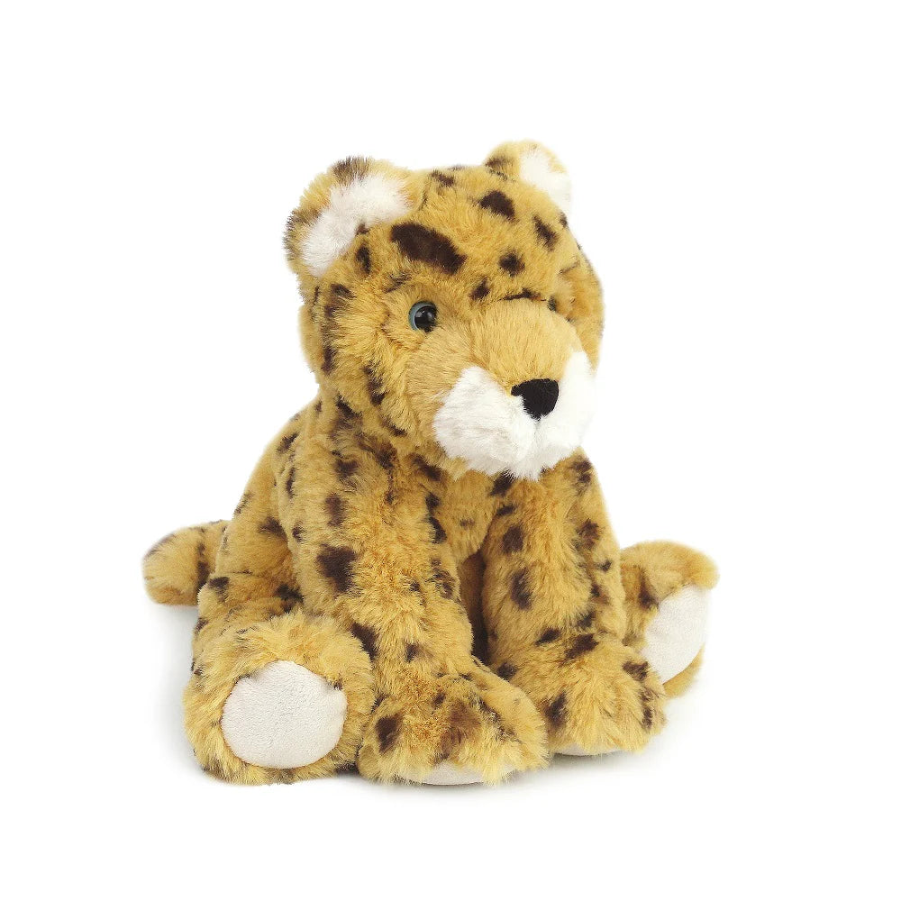 Plush toy cheetah on a white background