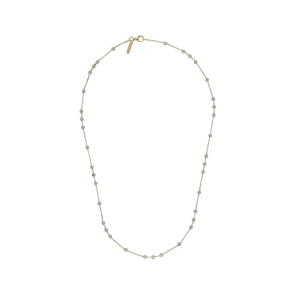 Desmos "Station Moon" Two-Tone Diamond Cut Necklace