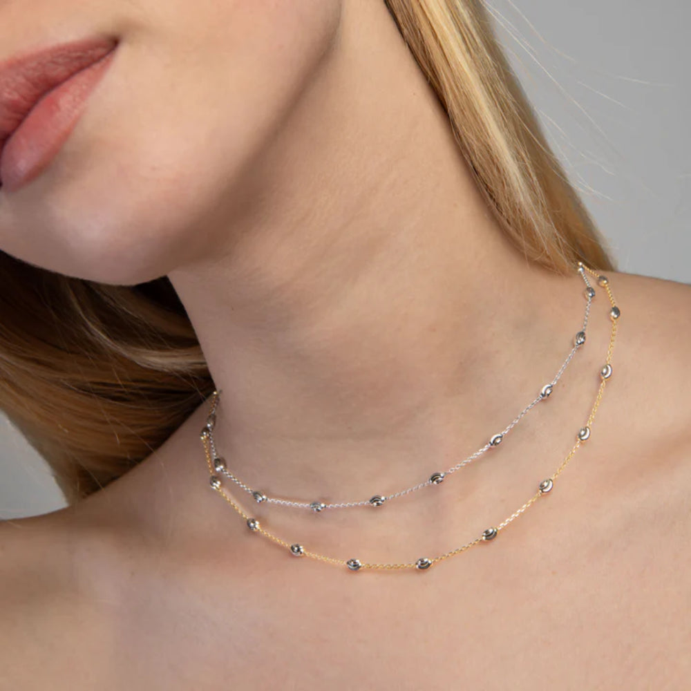 Desmos "Station Moon" Diamond-Cut Bead Necklace