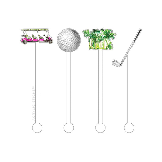 Acrylic Sticks Girls That Golf Acrylic Stir Sticks-Set of 4