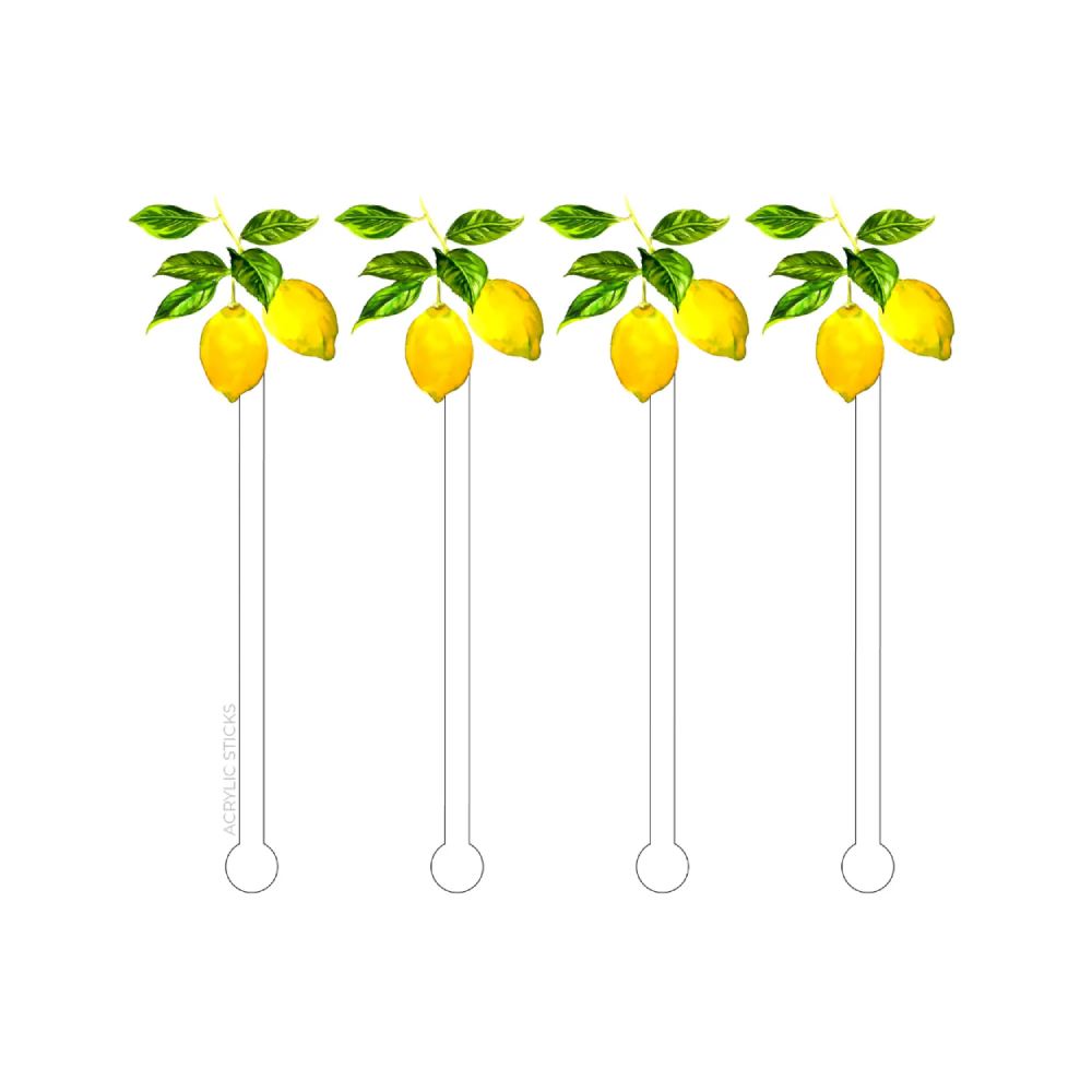 Acrylic Sticks Lemons Acrylic Stir Sticks-Set of 4