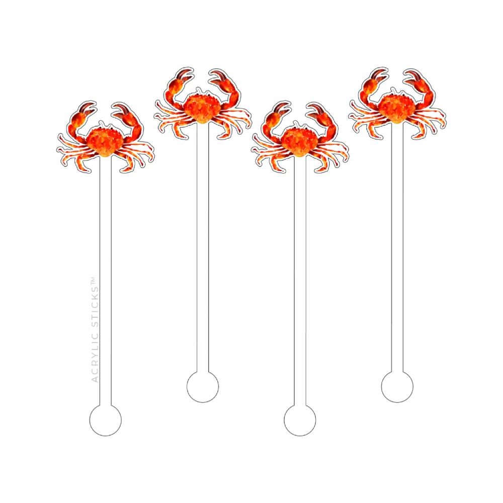 Acrylic Sticks Mr. Crab Acrylic Stir Sticks-Set of 4