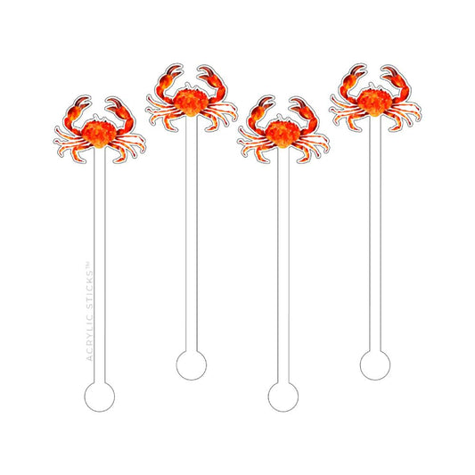 Acrylic Sticks Mr. Crab Acrylic Stir Sticks-Set of 4