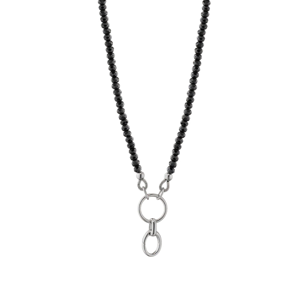 MRK Sterling Silver "Design Your Own" Black Spinel Charm Chain Necklace