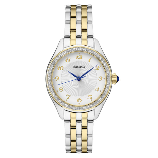 Seiko Essentials Two-Tone 29mm Quartz Watch with Swarovski Crystals