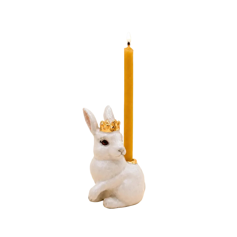 Camp Hollow Royal White Rabbit Cake Topper