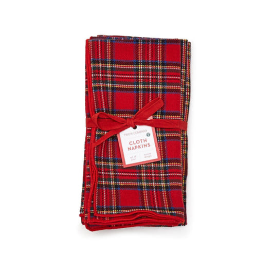 Two's Company Tartan Traditions Woven Napkins-Set of 4