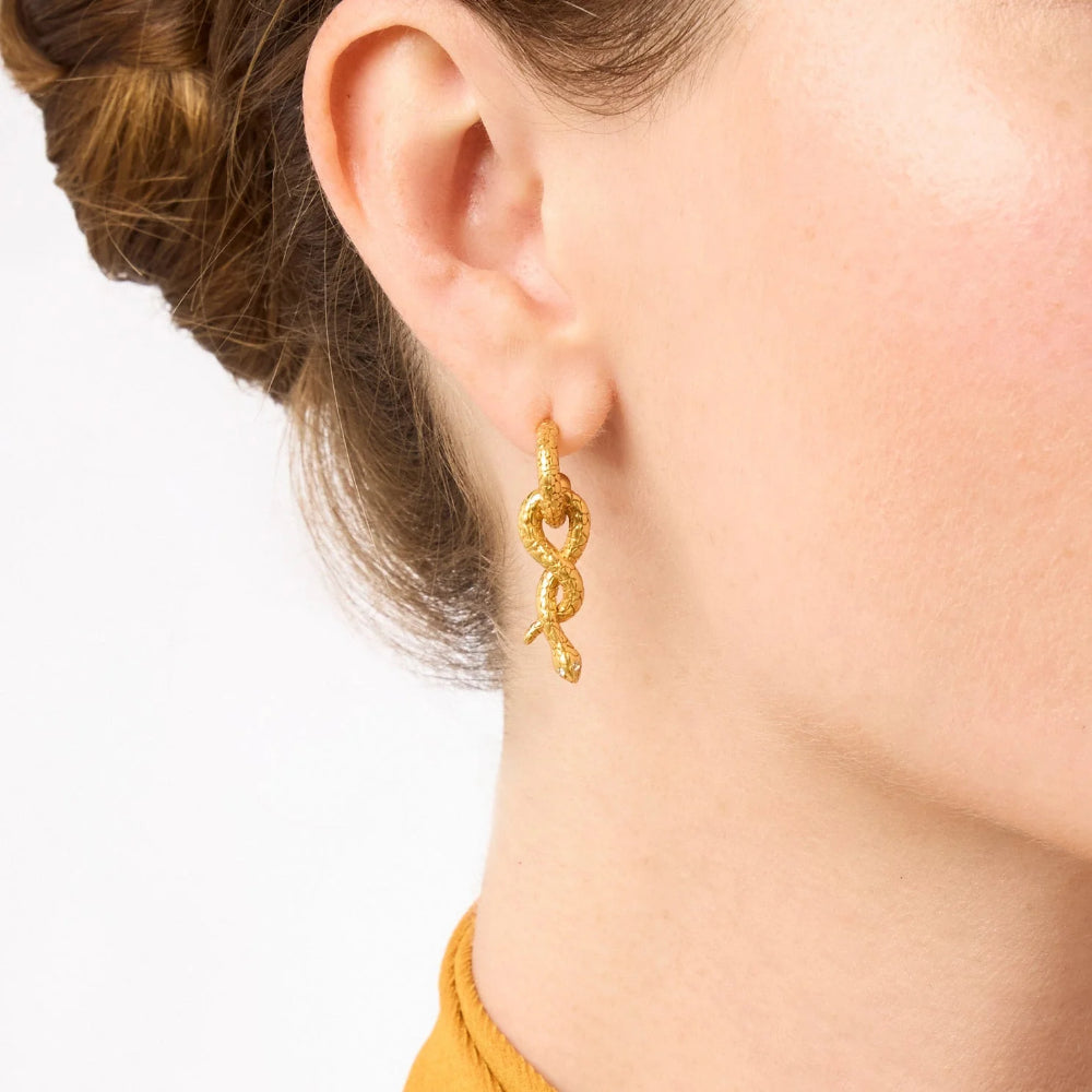 Julie Vos Snake Hoop & Charm Earring