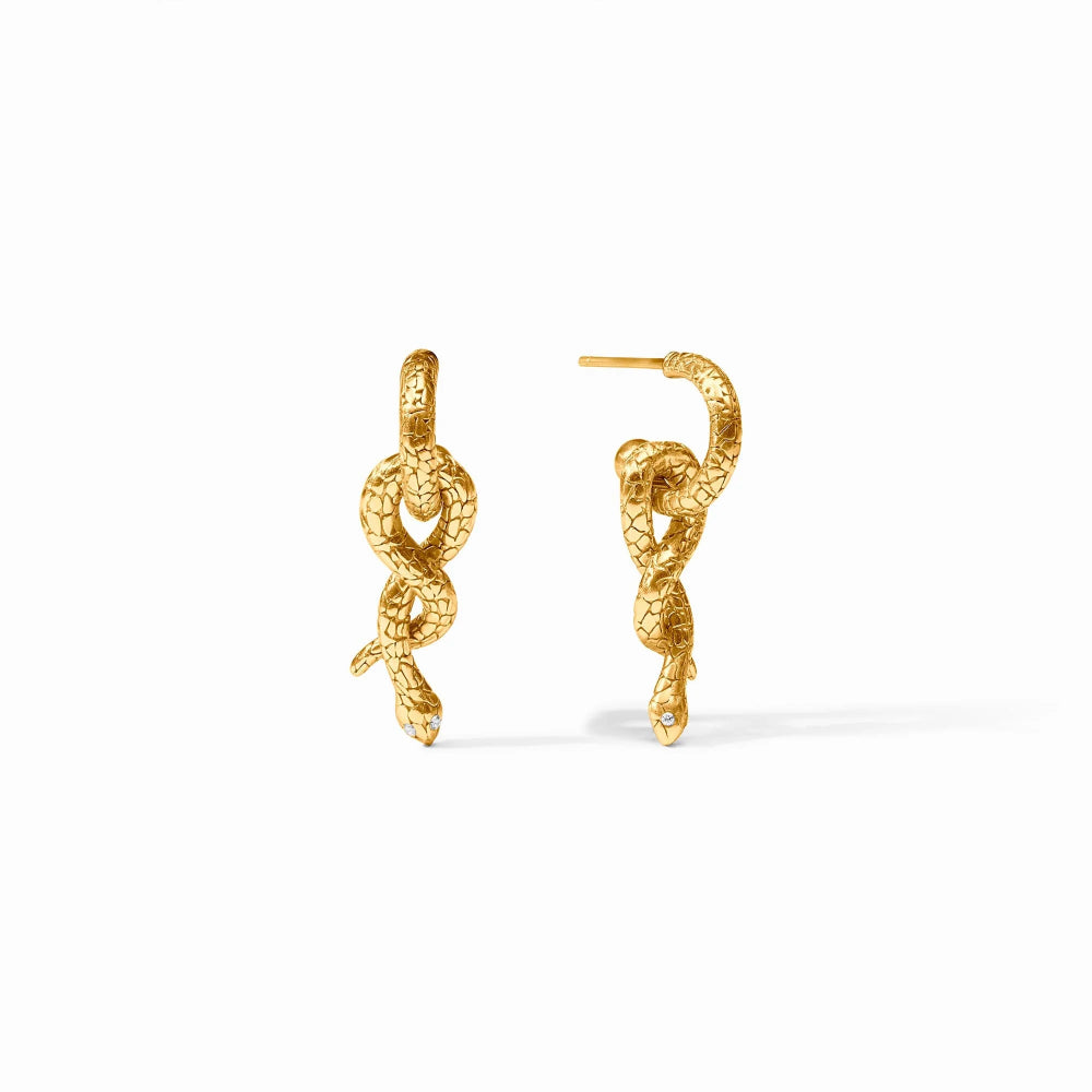 Julie Vos Snake Hoop & Charm Earring