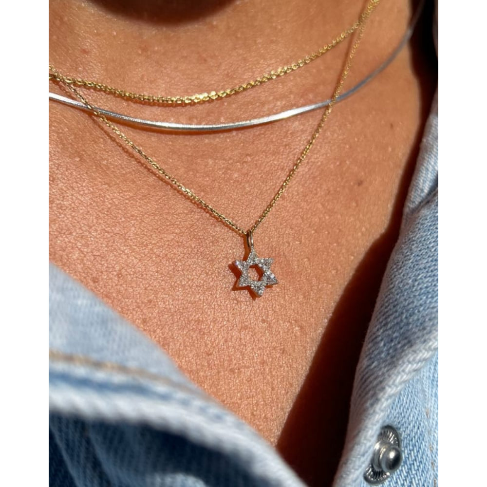 Kendra Scott Star of David 14k Gold Pendant Necklace in White Diamond