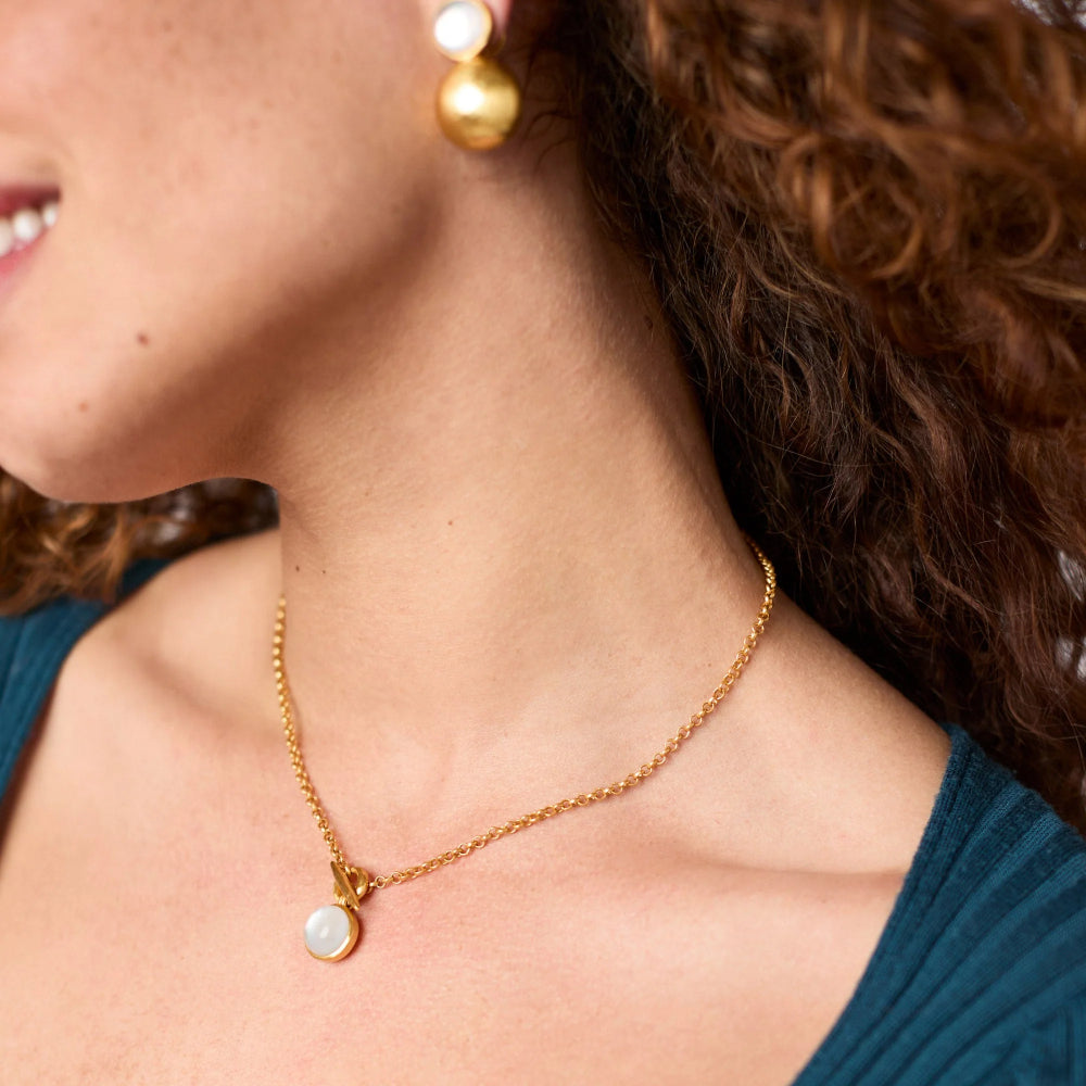 Julie Vos Gold Solara Solitaire Necklace